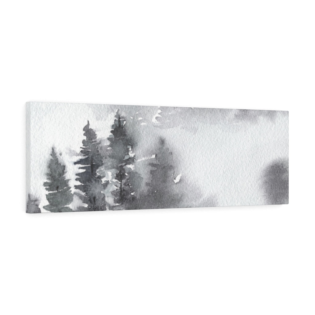 Gray Clouds Forest Canvas Watercolor Wall Art