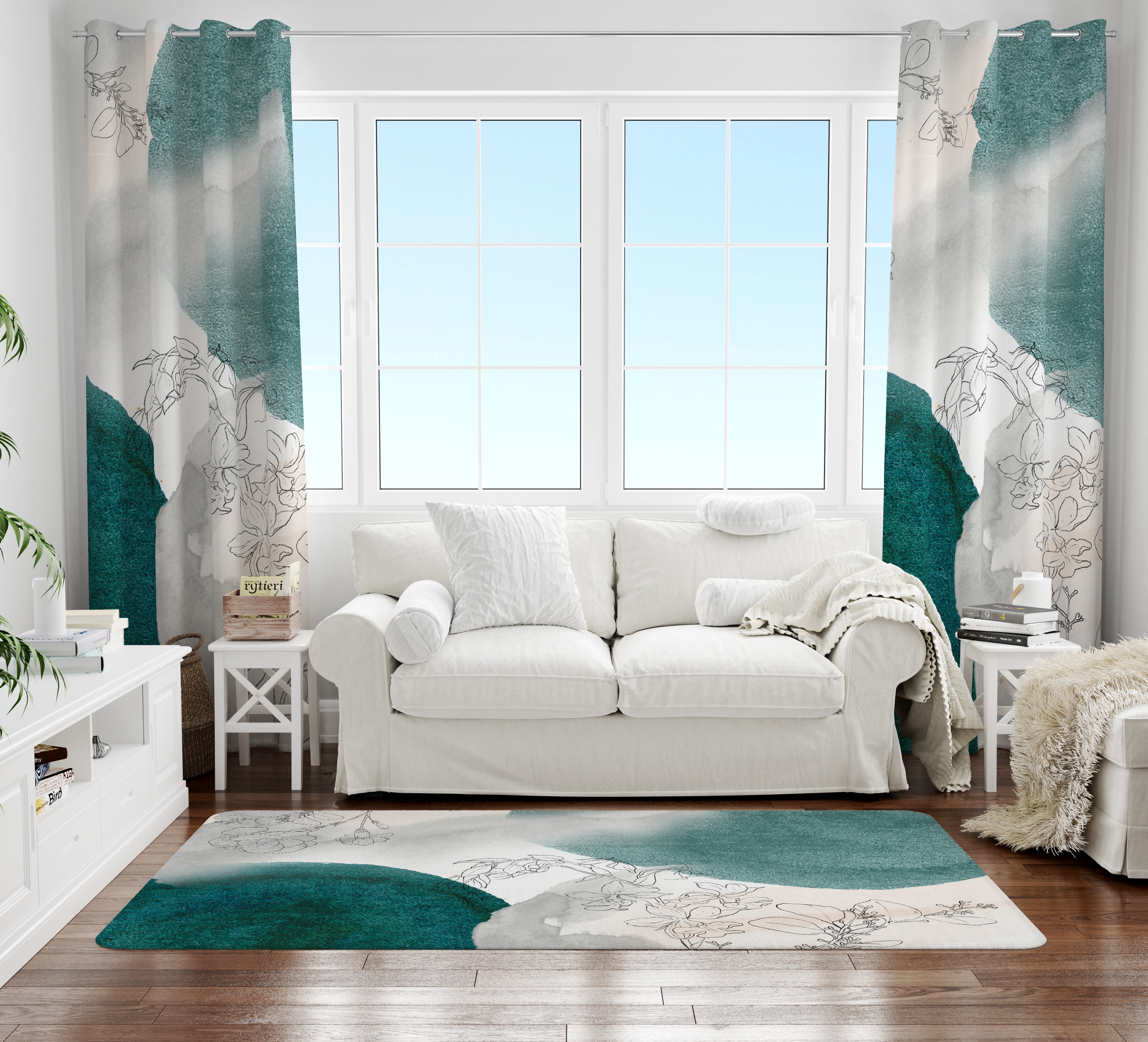 modern abstract, unique window curtains