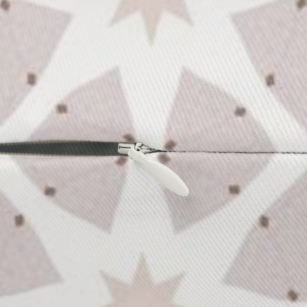 Geometric Lumbar Pillow | White Pink Cream