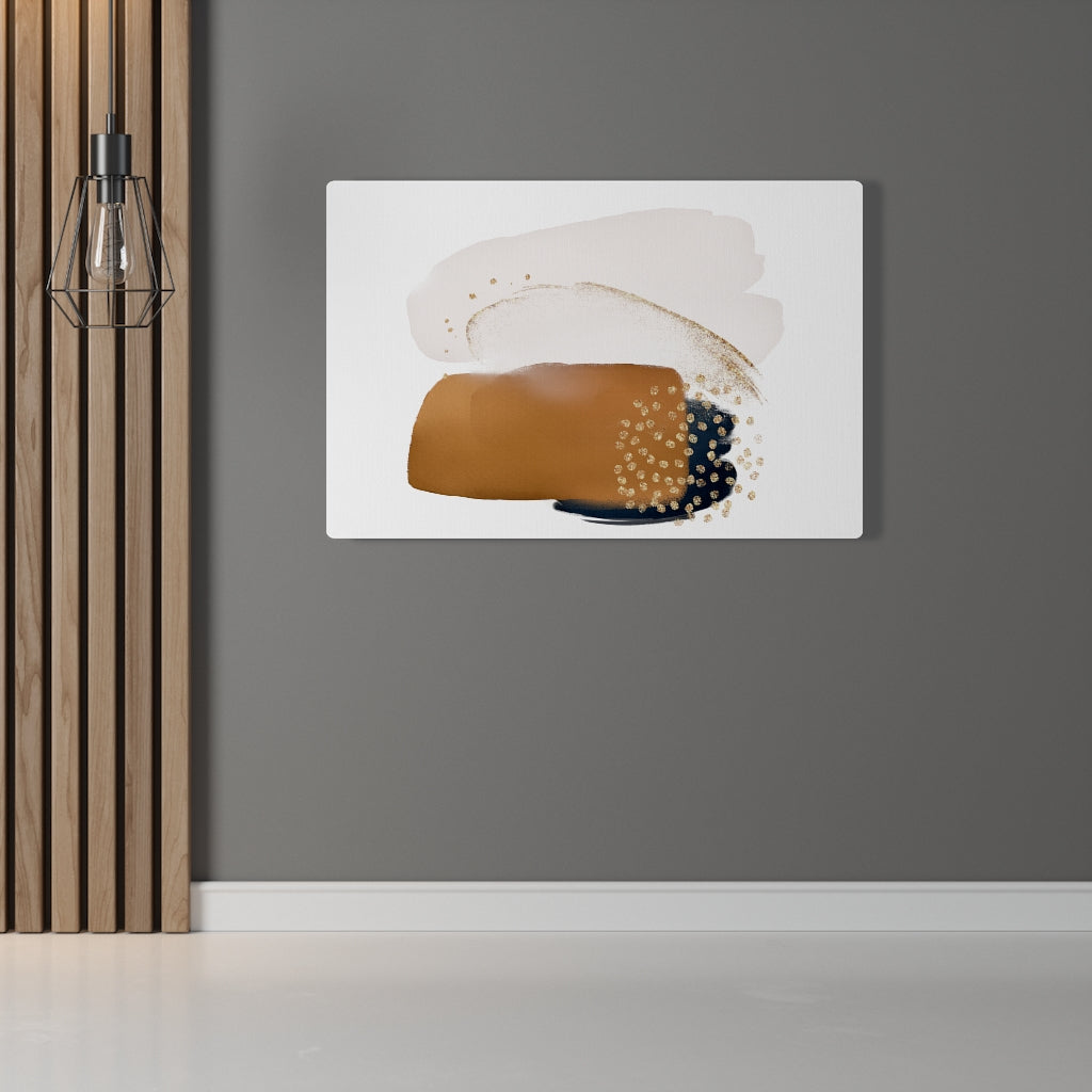 Abstract Canvas Art | Brown Navy Blue White