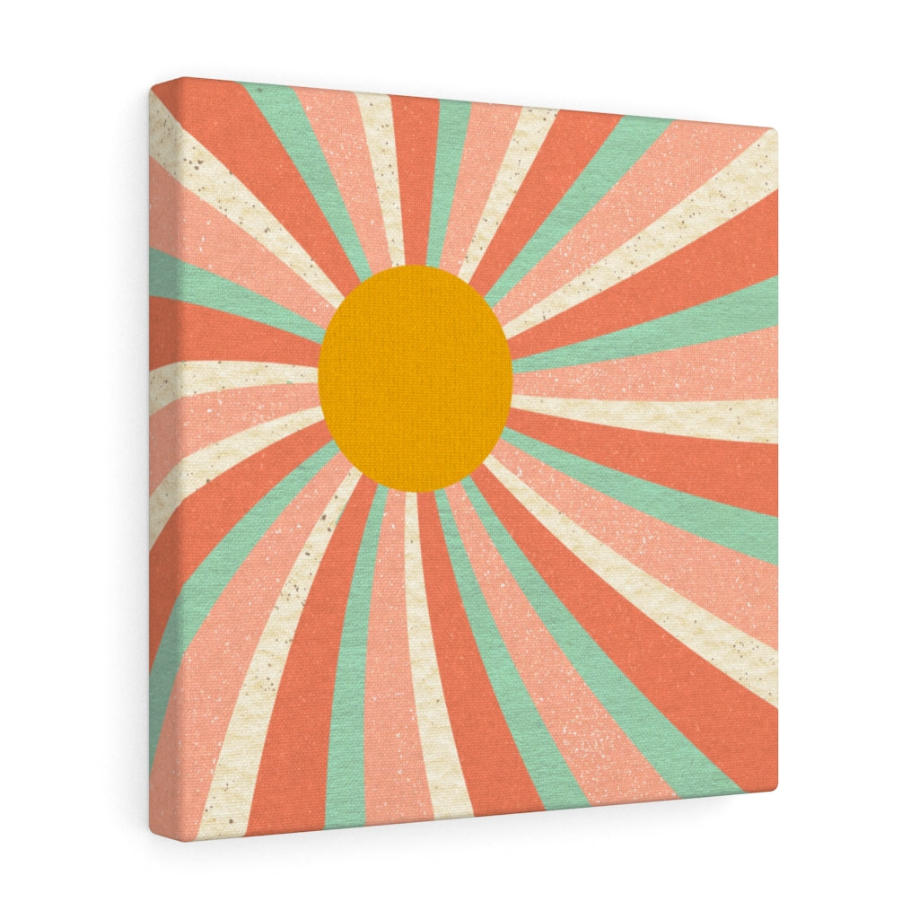 RETRO CANVAS ART | Mint Green Beige Yellow