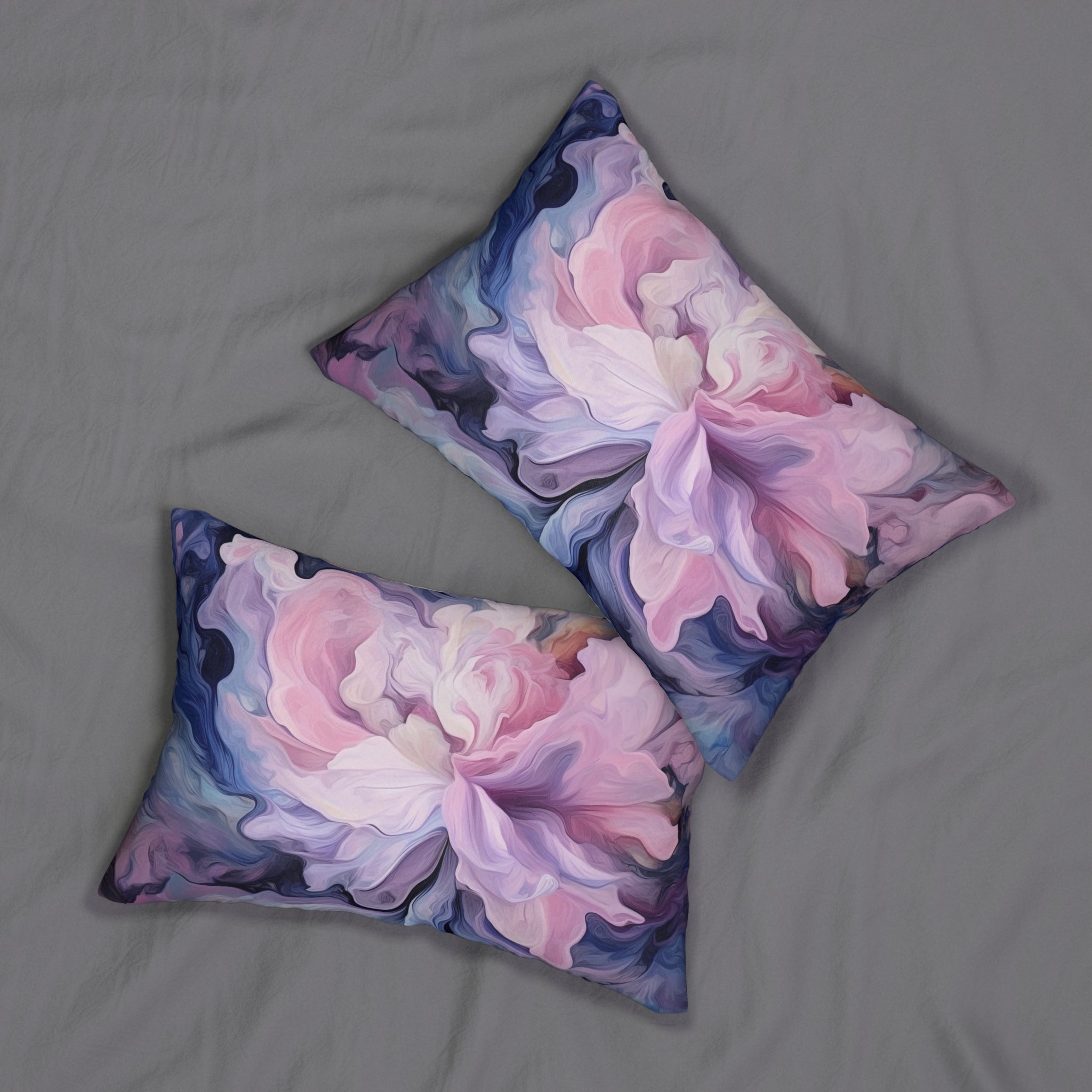 Boho Lumbar Pillow | Floral Navy Pink