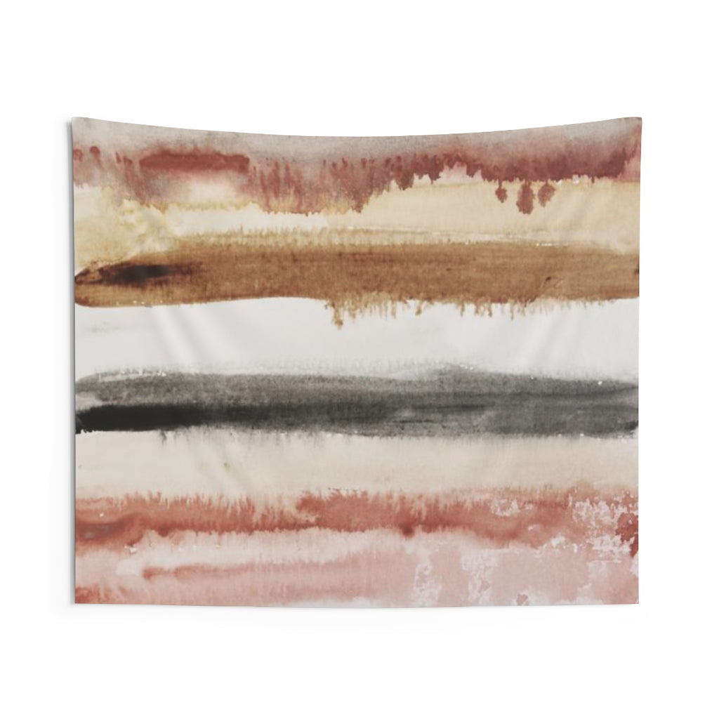 Abstract Tapestry | Beige Brown Black Stipes