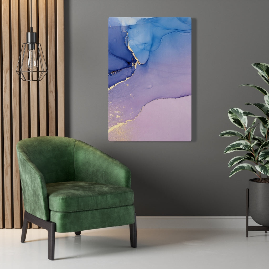 Abstract Canvas Art | Purple Blue Gold