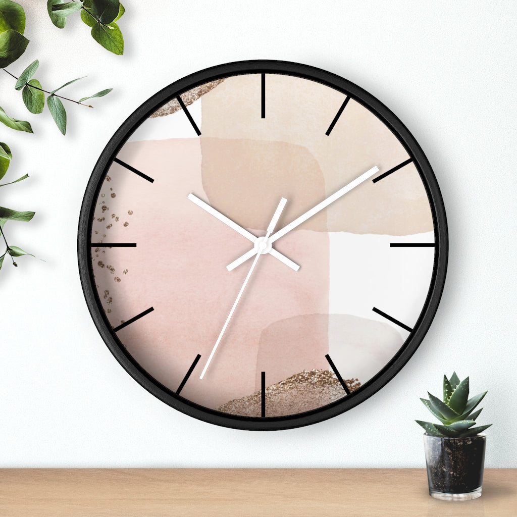 Wood, Wall Clock, Pastel, Blush Pink 10"