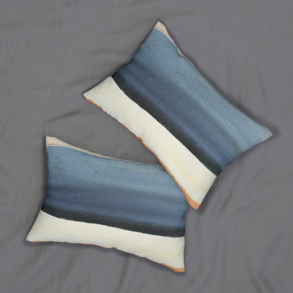 Abstract Boho Lumbar Pillow | Yellow Blue Orange