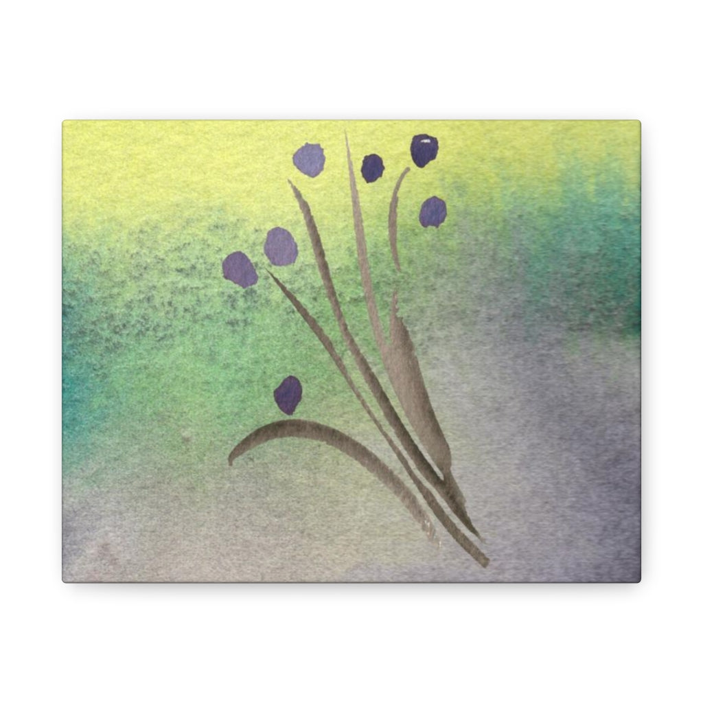 Abstract Canvas Wall Art | Yellow Green Purple