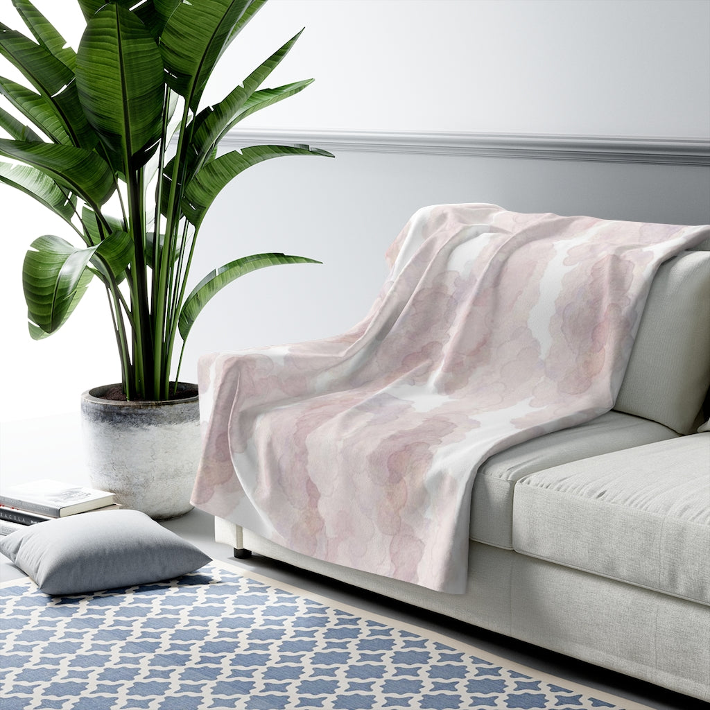 Clouds Comfy Blanket | Small Puffy White Pink