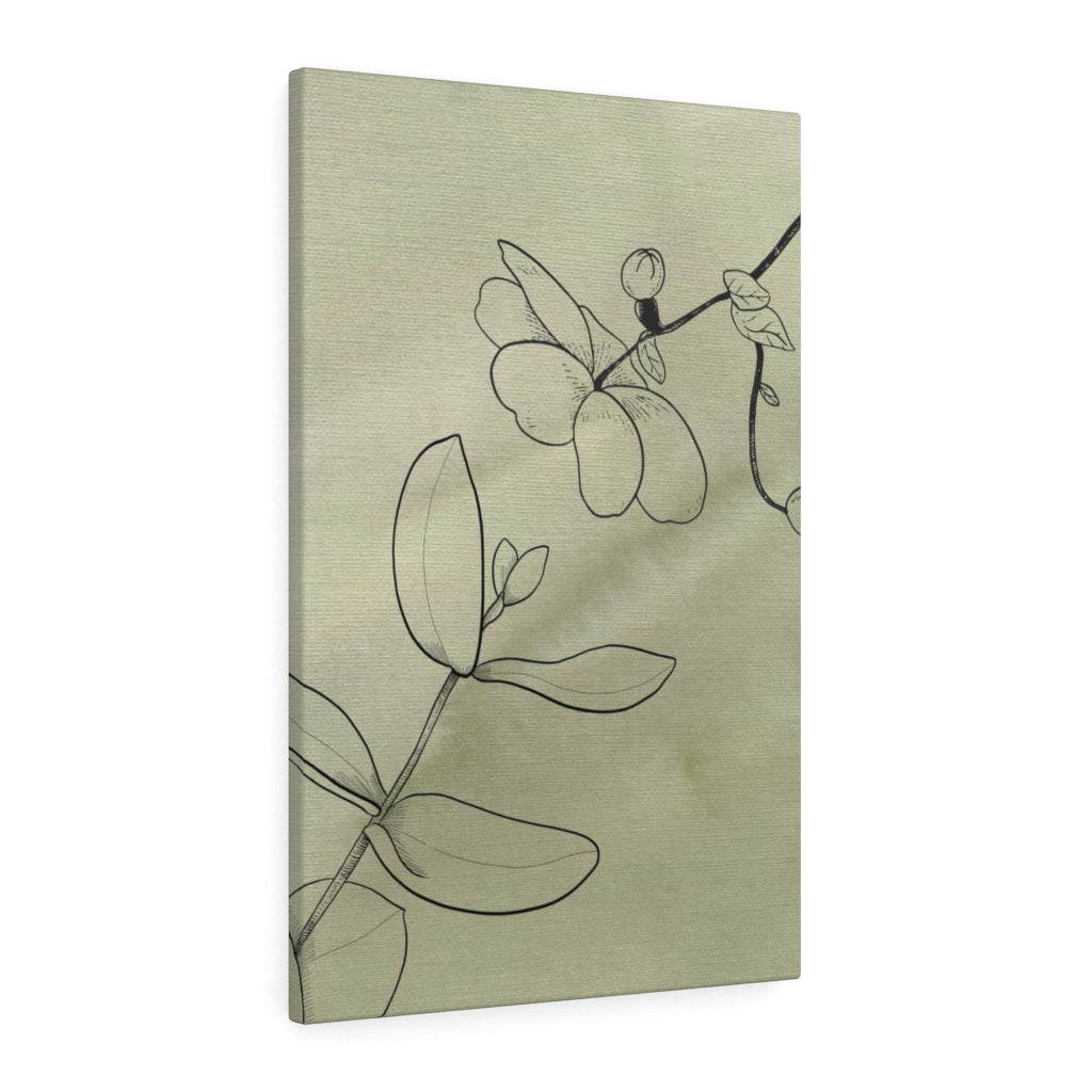 FLORAL WALL CANVAS ART | Green Line Art Flowers