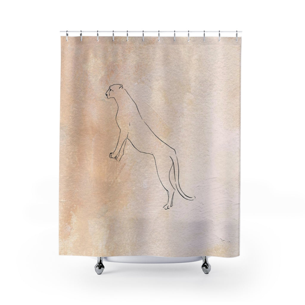 modern boho fabric shower curtain