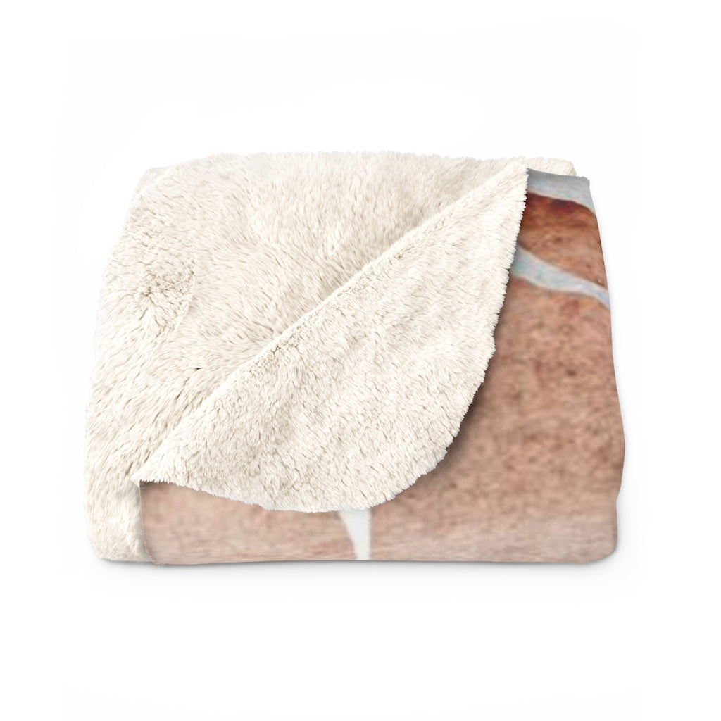 Abstract Comfy Blanket | Butterfly Earthy Beige Blue