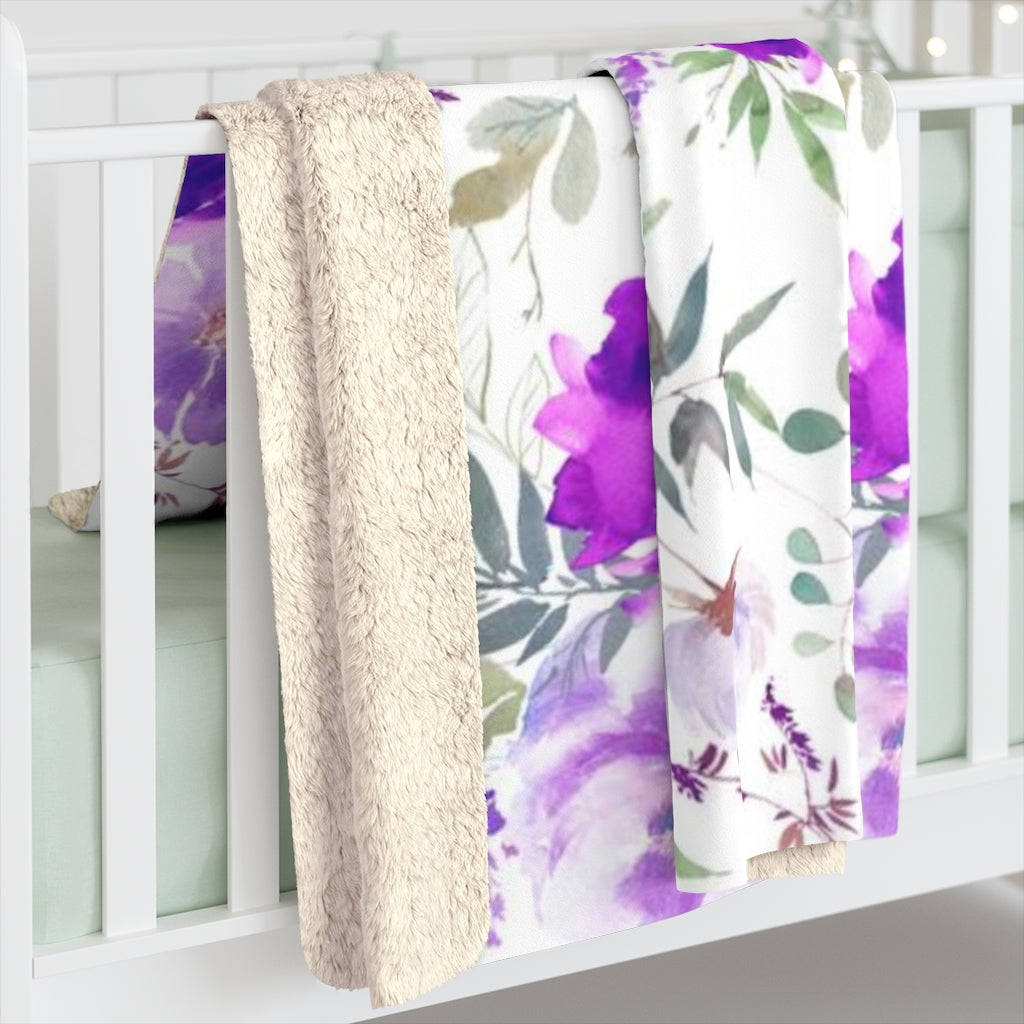 Floral Comfy Blanket | Lavander Purple Pink