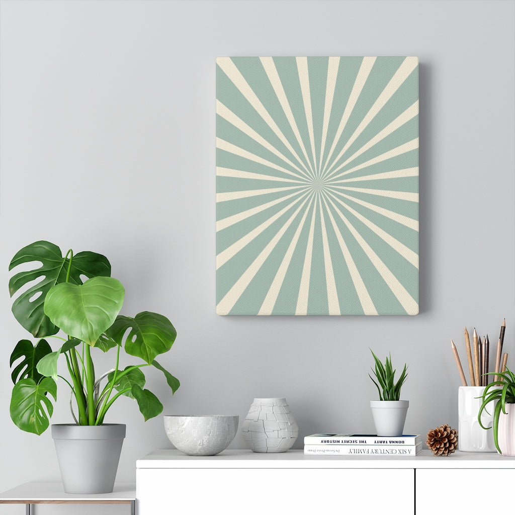 RETRO CANVAS ART | Mint Green Yellow