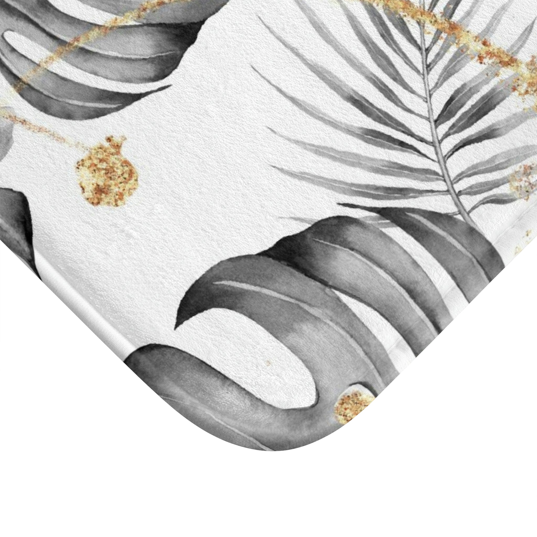 Gray Monster Leaves Soft Bath Mat