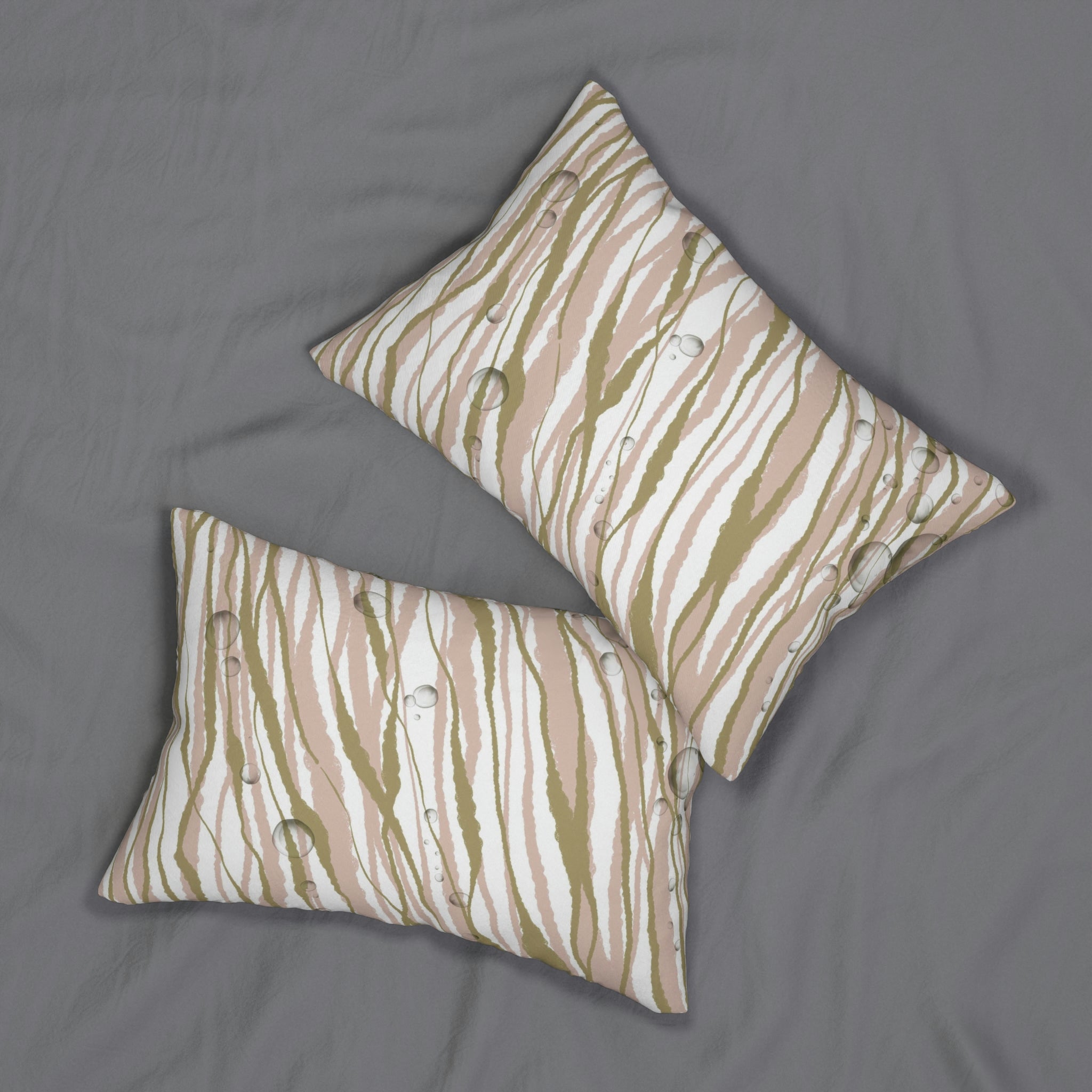 Boho Lumbar Pillow | Sage green, Dusty Pink
