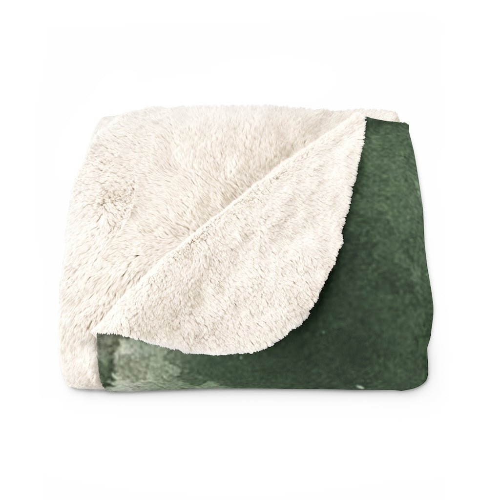 Abstract Comfy Blanket | White Green Black