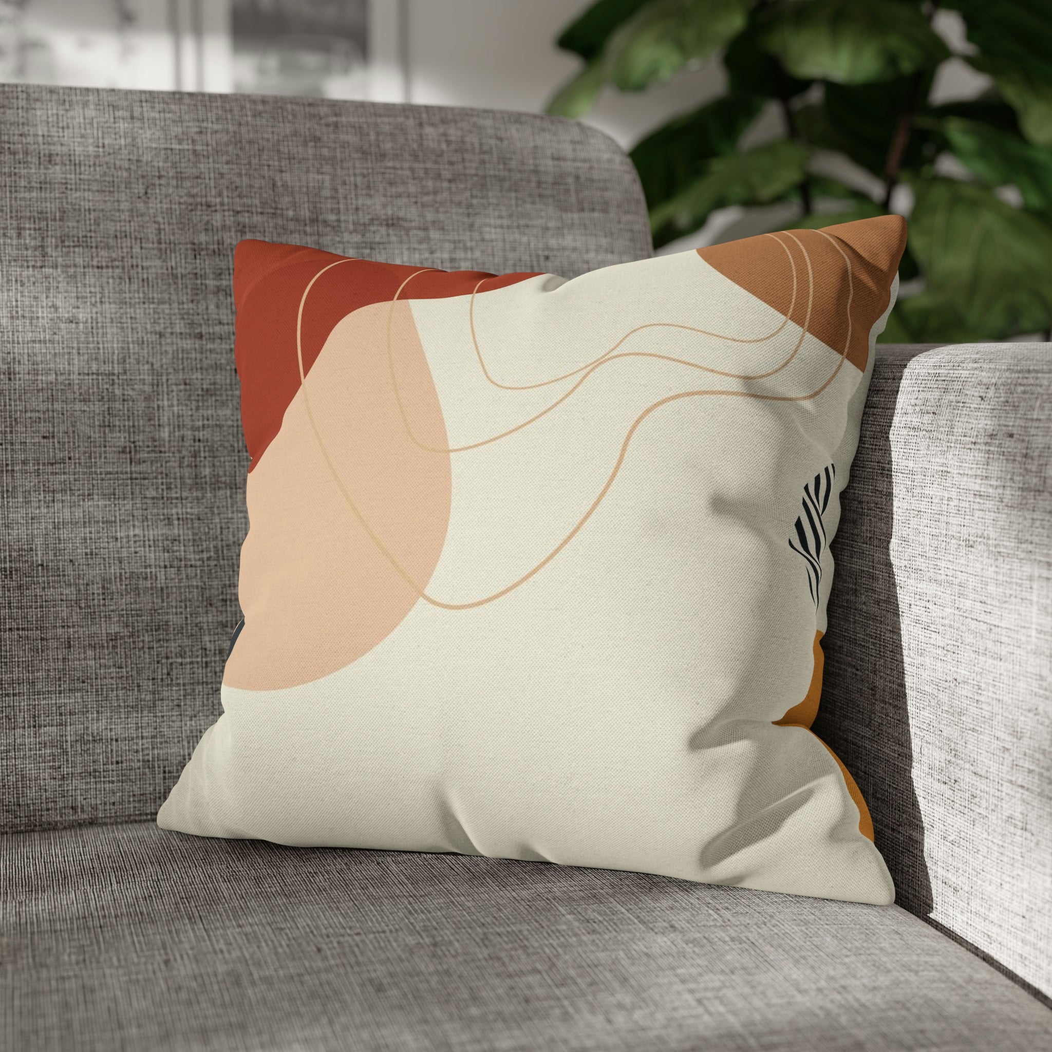 Abstract Pillow Cover | Cream Geometric