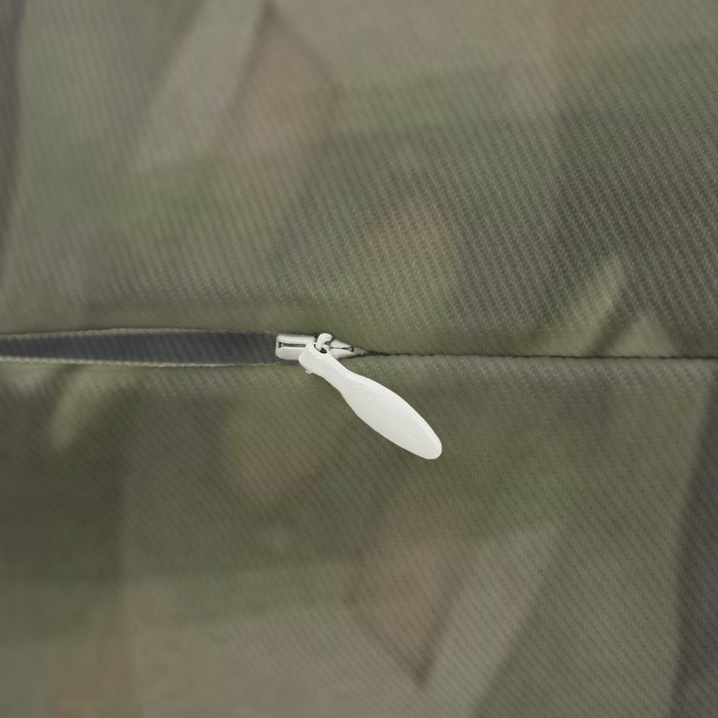 Floral Boho Lumbar Pillow | Khaki Green Tropical Leaves