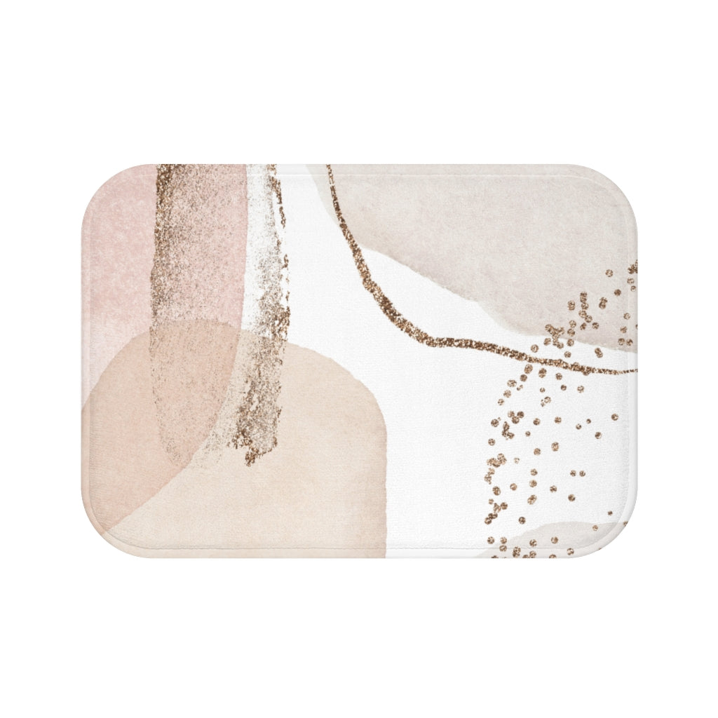 Pastel Blush Pink, Ivory, Beige, Boho Bath Mat