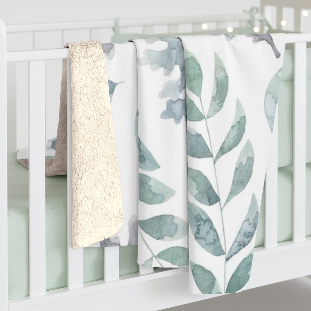 Floral Comfy Blanket | Teal Green Leaves