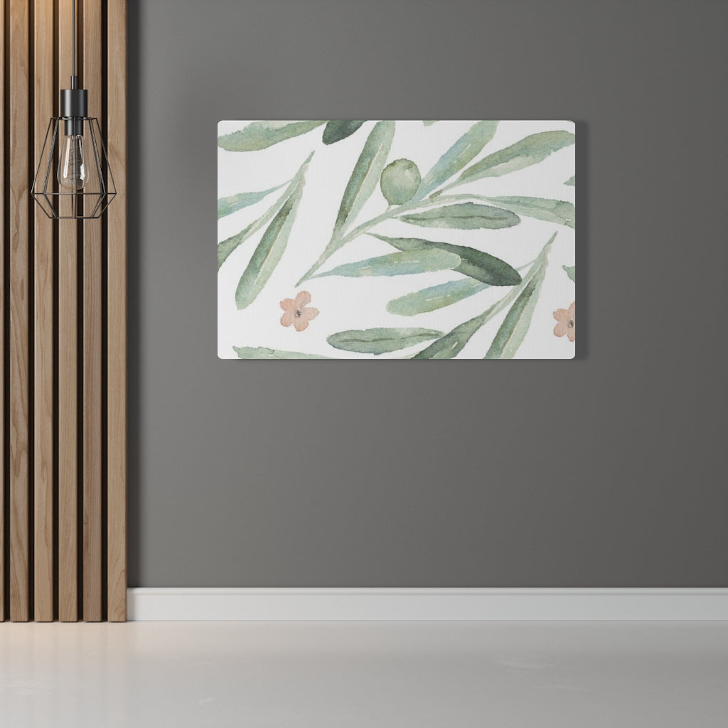 FLORAL WALL CANVAS ART | Green White Pink