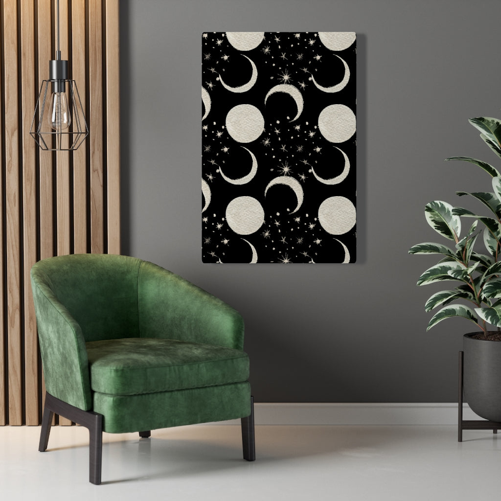 MYSTICAL CANVAS ART | Black Beige Moon Phases