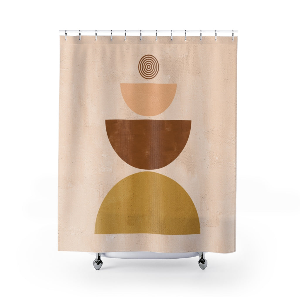 modern boho fabric shower curtain