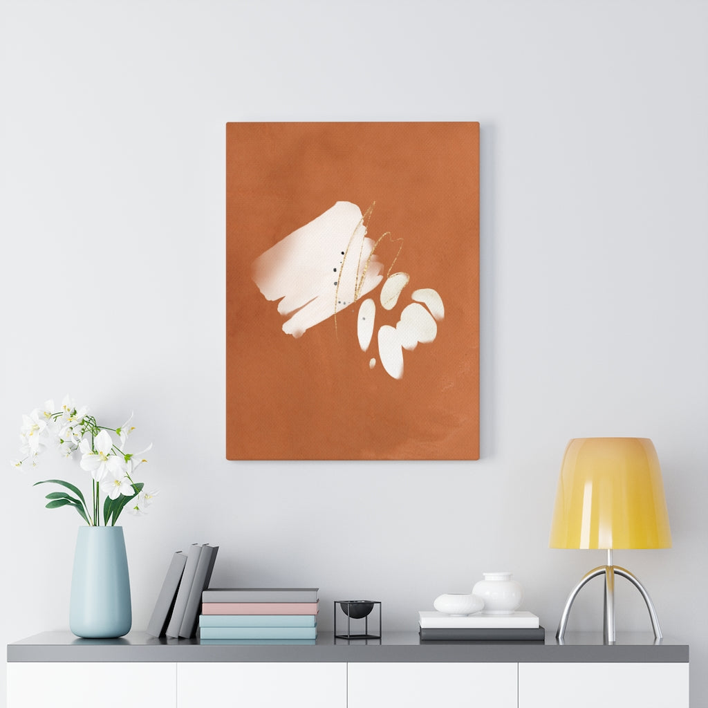 ABSTRACT WALL CANVAS ART | Terracotta Cream White
