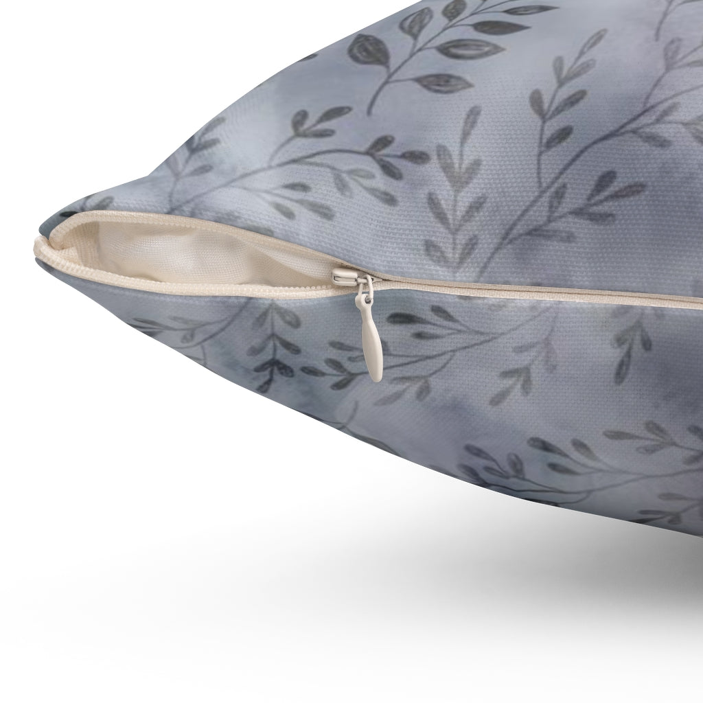 Floral Boho Pillow Cover | Grey One Line Art Leaves