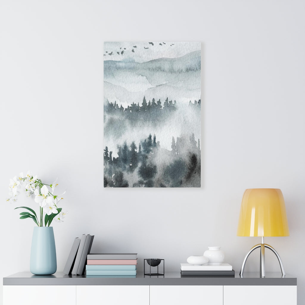 Nature Wall Canvas Art | Gray Woodlands