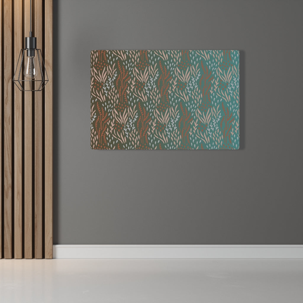 FLORAL CANVAS ART | Teal Brown Rust