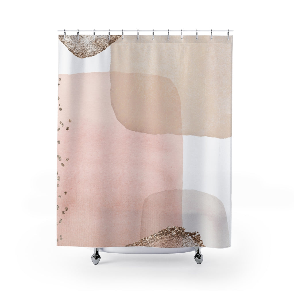 modern boho fabric shower curtain