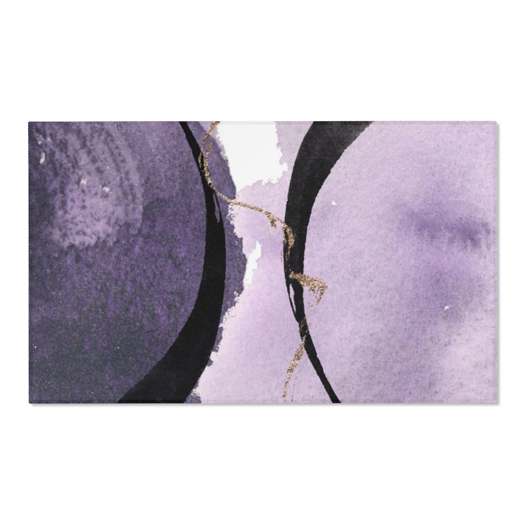 Abstract Area Rug | Lavender Purple Black