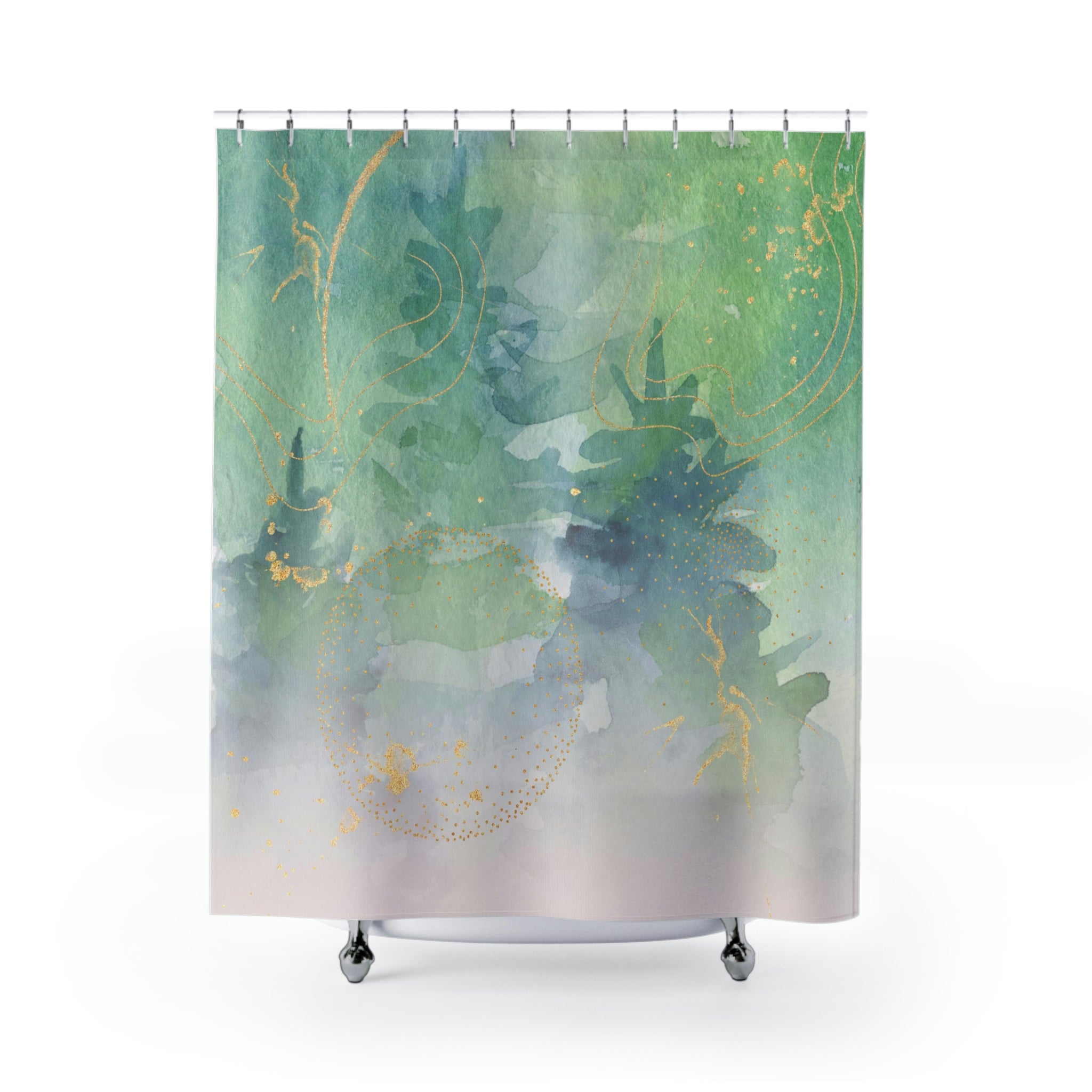 modern boho fabric shower curtain