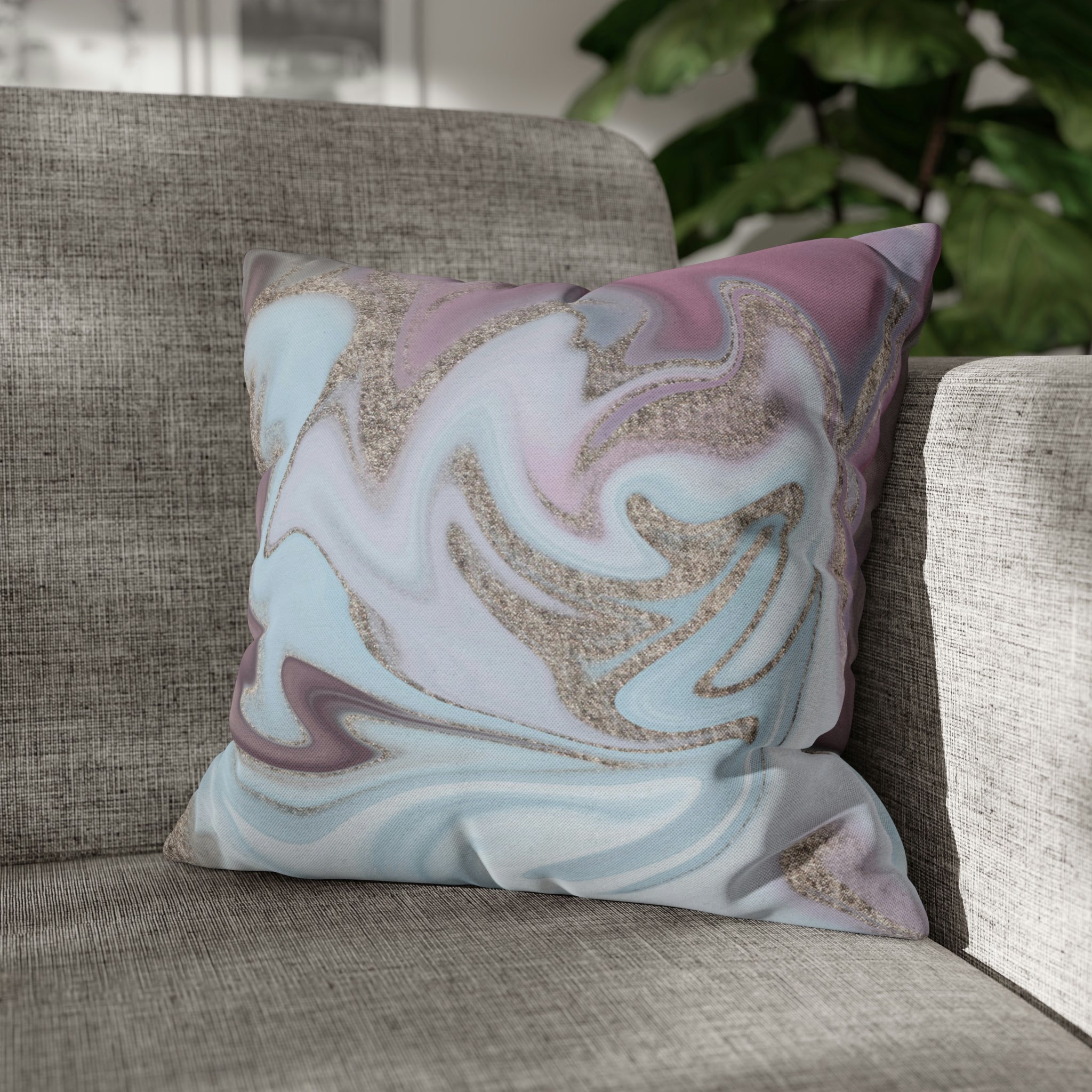Abstract Boho Pillow Cover | Sky Blue Lavender