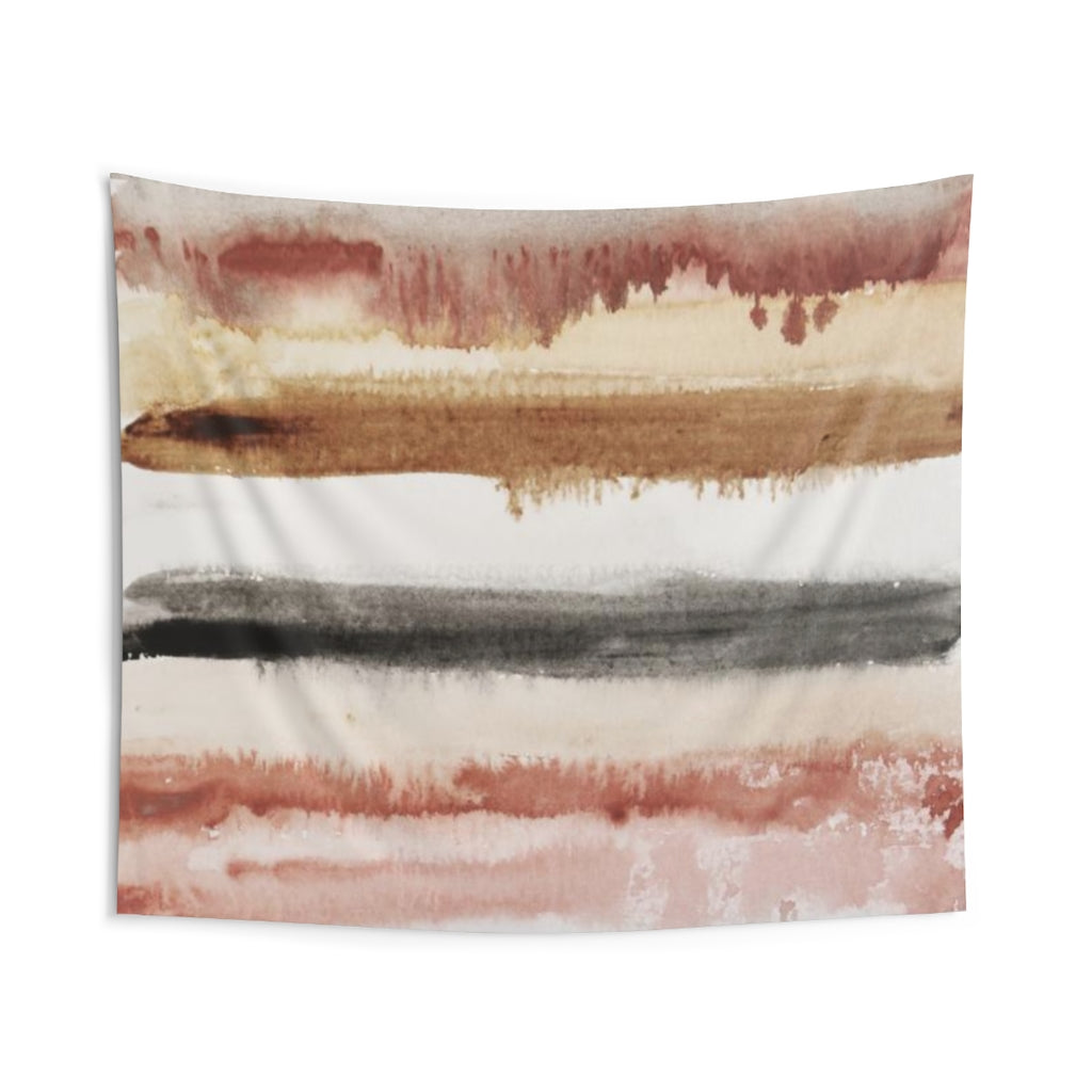 Abstract Tapestry | Beige Brown Black Stipes