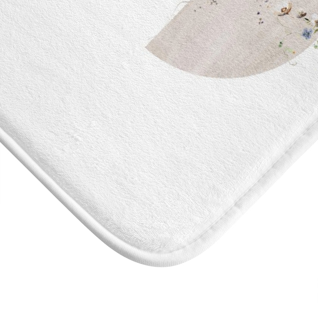 Cute Bath Mat | White Sand Beige | Minimalist Bathroom Decor