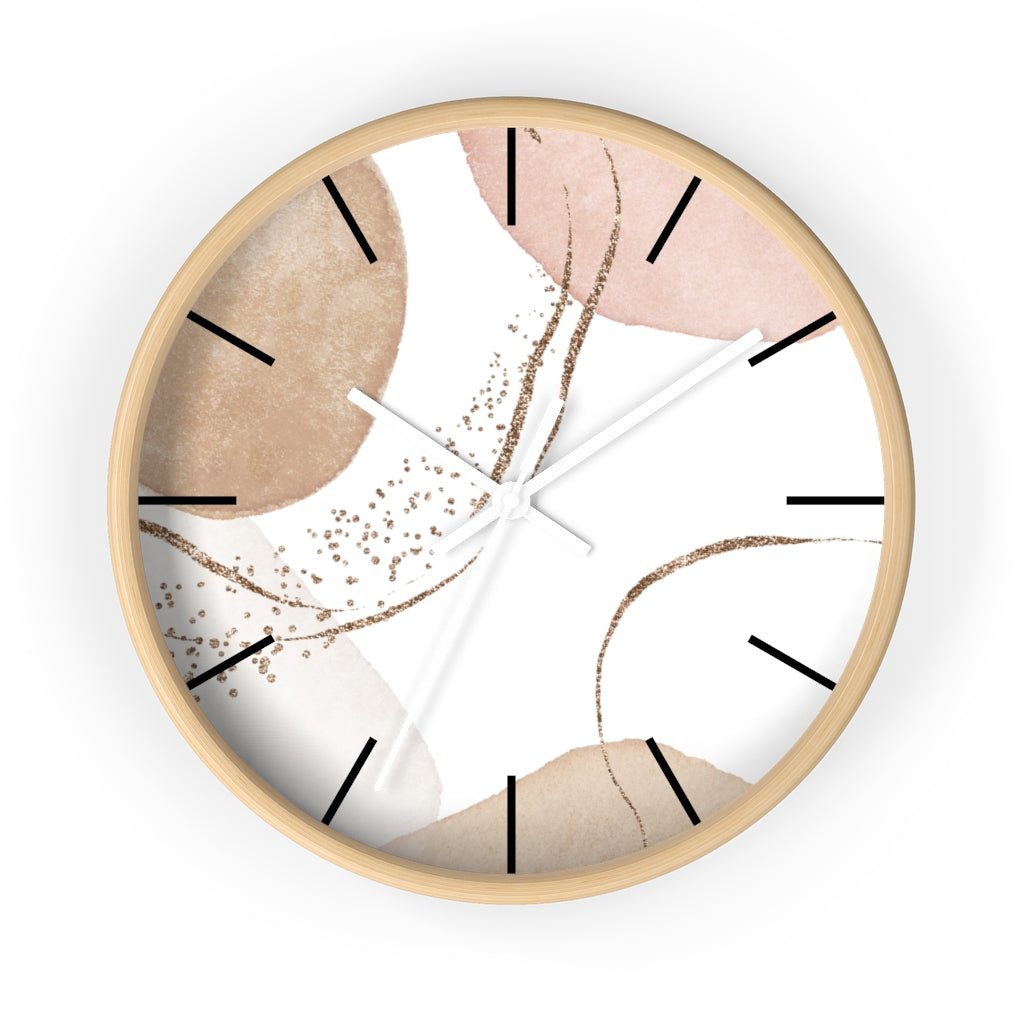 Wood, Wall Clock, Pastel, Blush Pink 10"