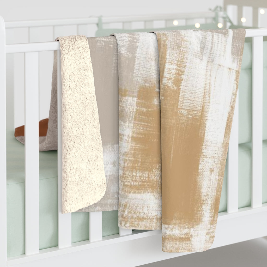 Abstract Comfy Blanket | Brown Beige Boho