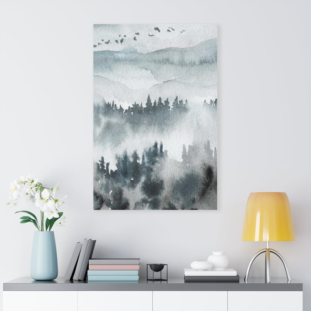 Nature Wall Canvas Art | Gray Woodlands