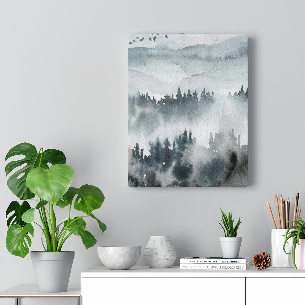 Nature Wall Canvas Art | Gray Woodlands