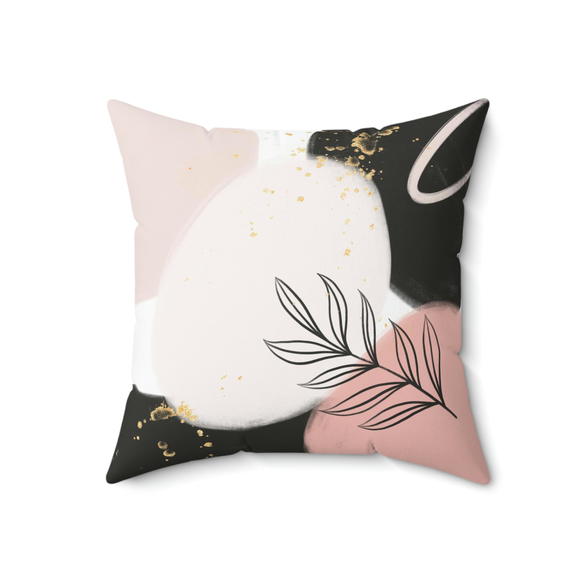 Abstract Pillow Cover | Black Pink Cream