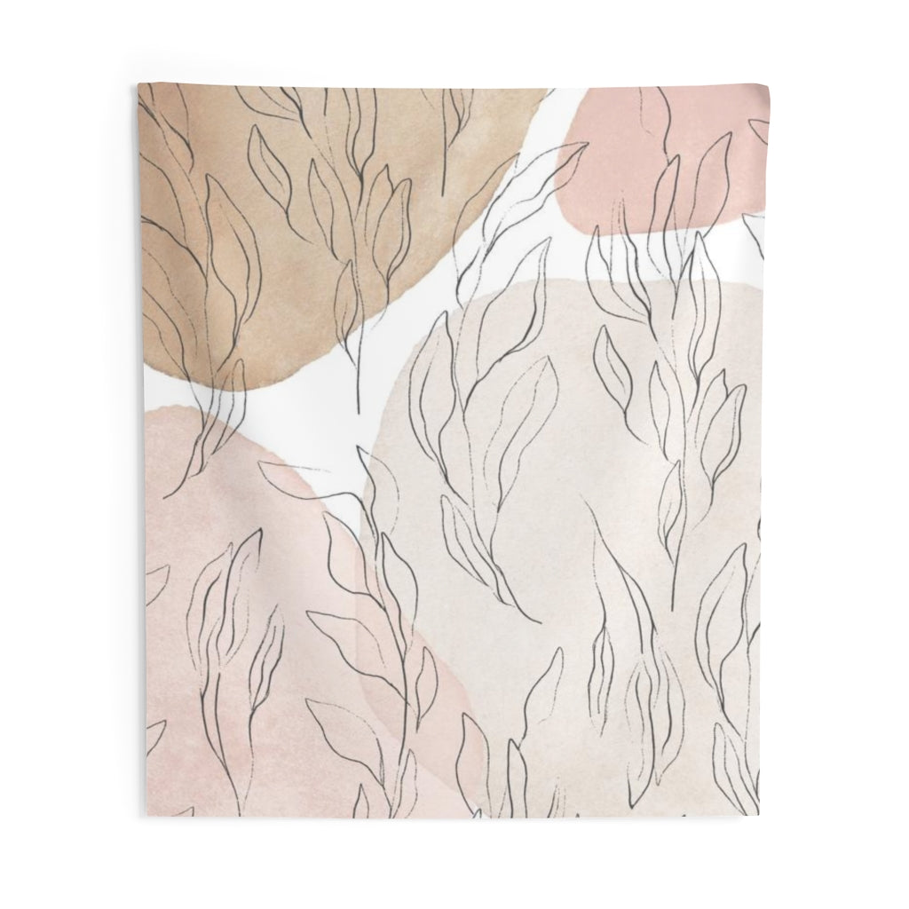 Floral Tapestry | Beige Blush Pink White