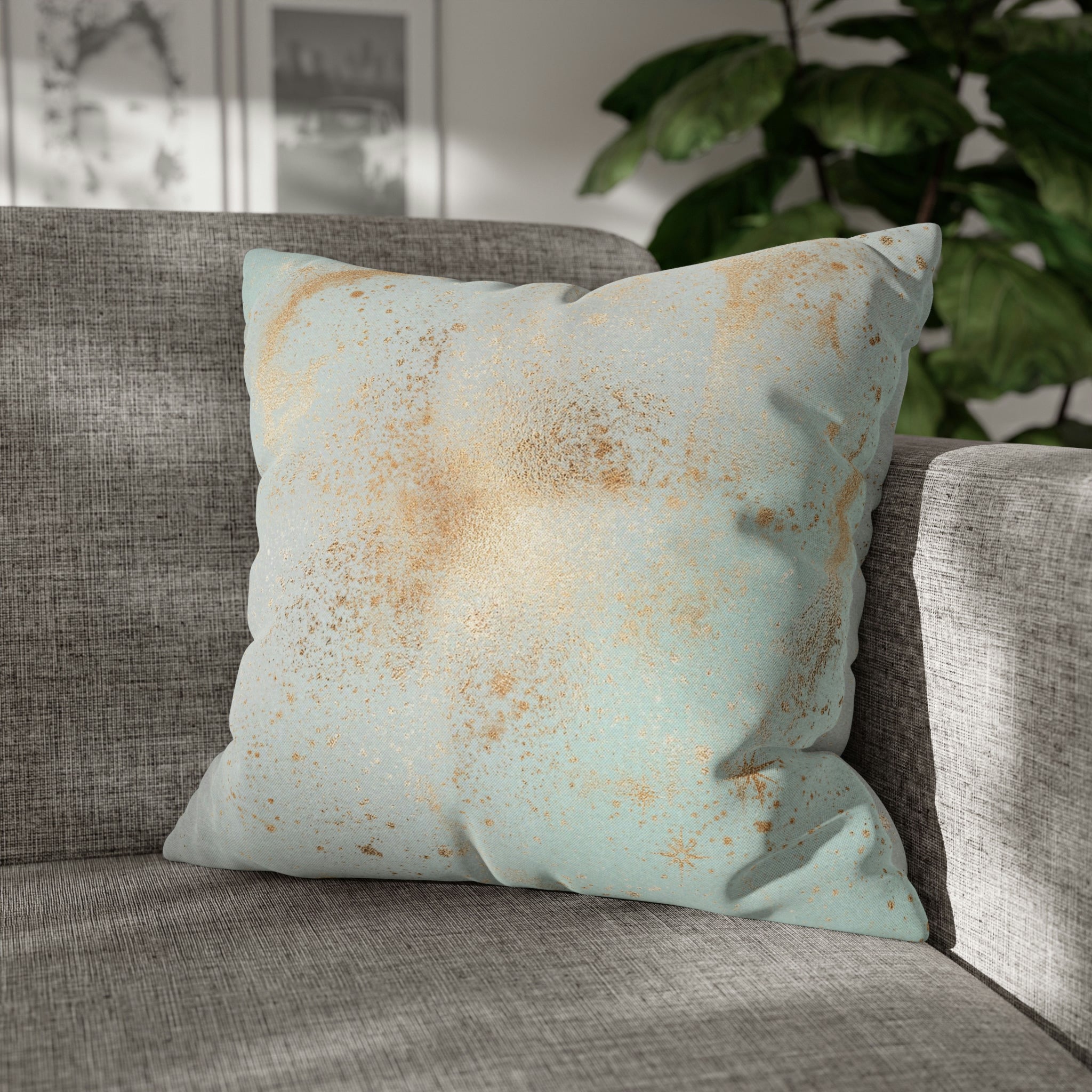Abstract Pillow Cover | Mint Green Blue Beige