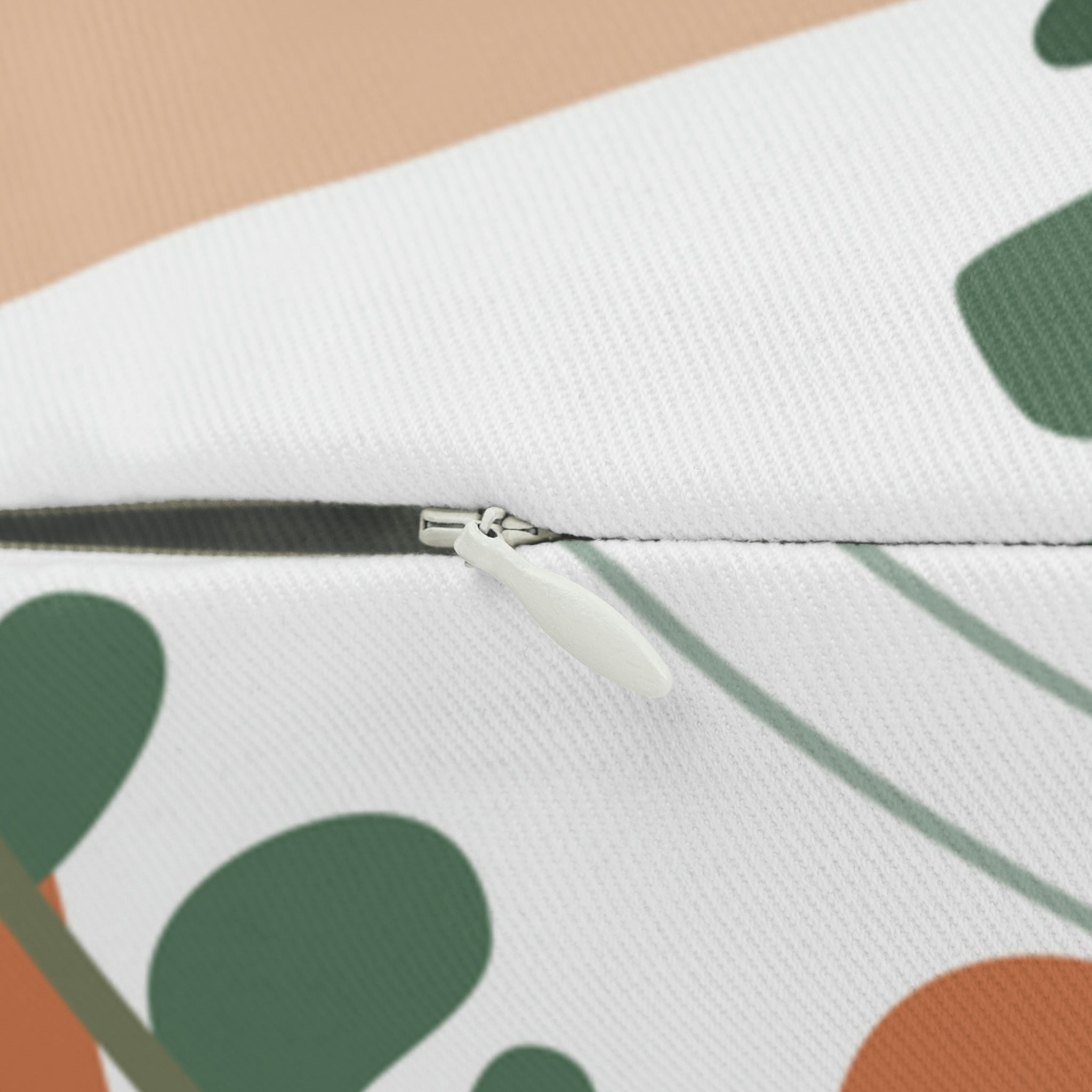 Boho Abstract Lumbar Pillow | Neutral Earthy Green Floral