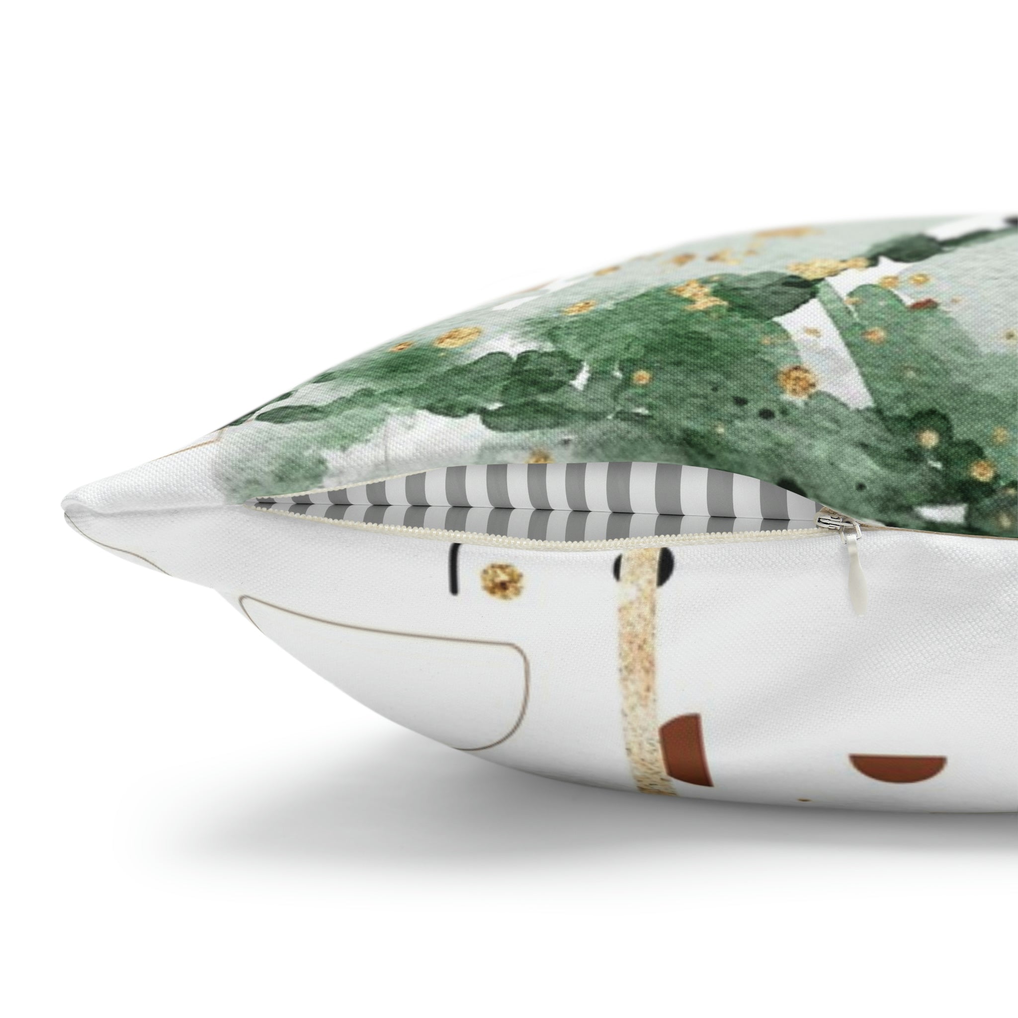 Abstract Boho Pillow Cover | Green White Ombre Beige