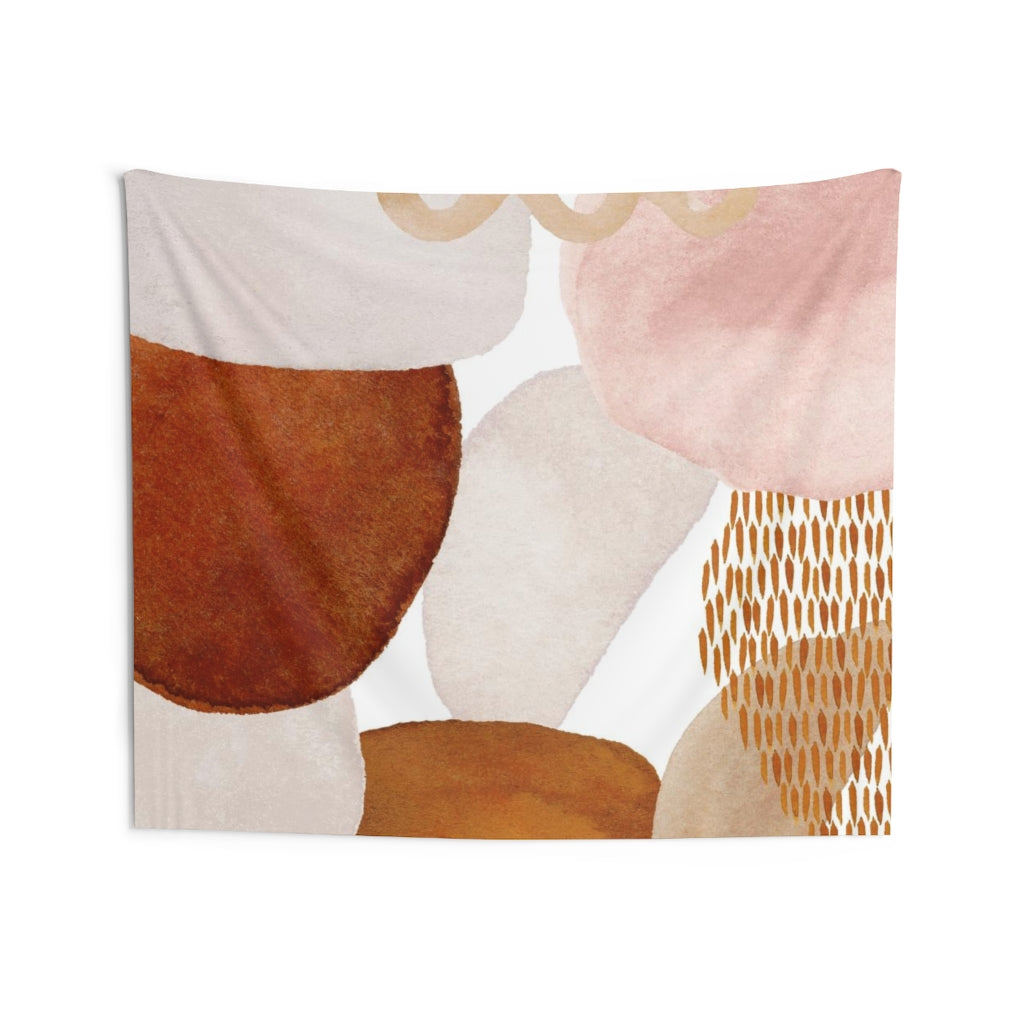 Abstract Tapestry | Blush Pink White Beige Rust