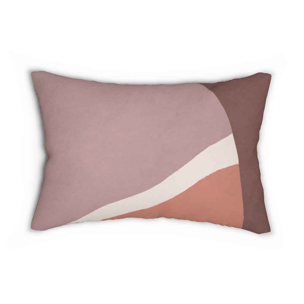 Abstract Boho Lumbar Pillow | Beige Rust Cream