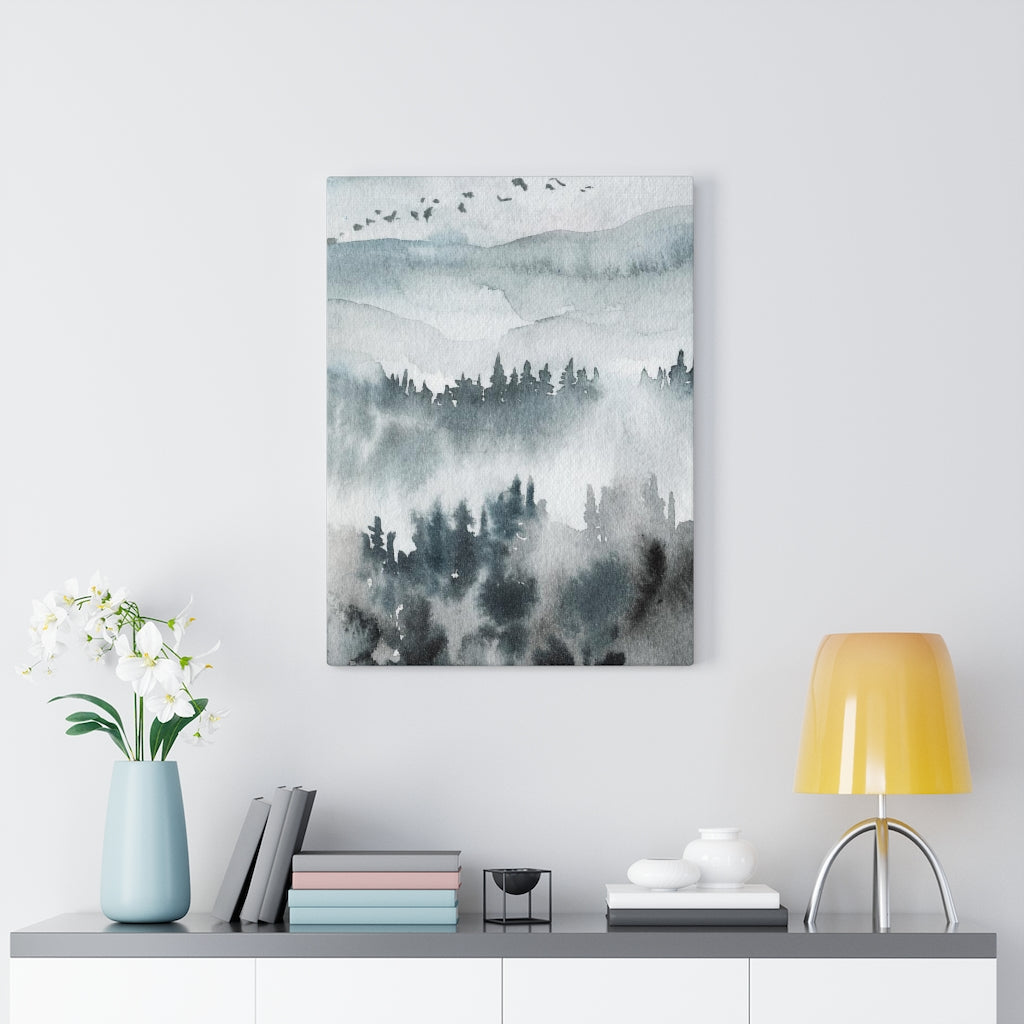 Nature Wall Canvas Art | Gray Woodlands