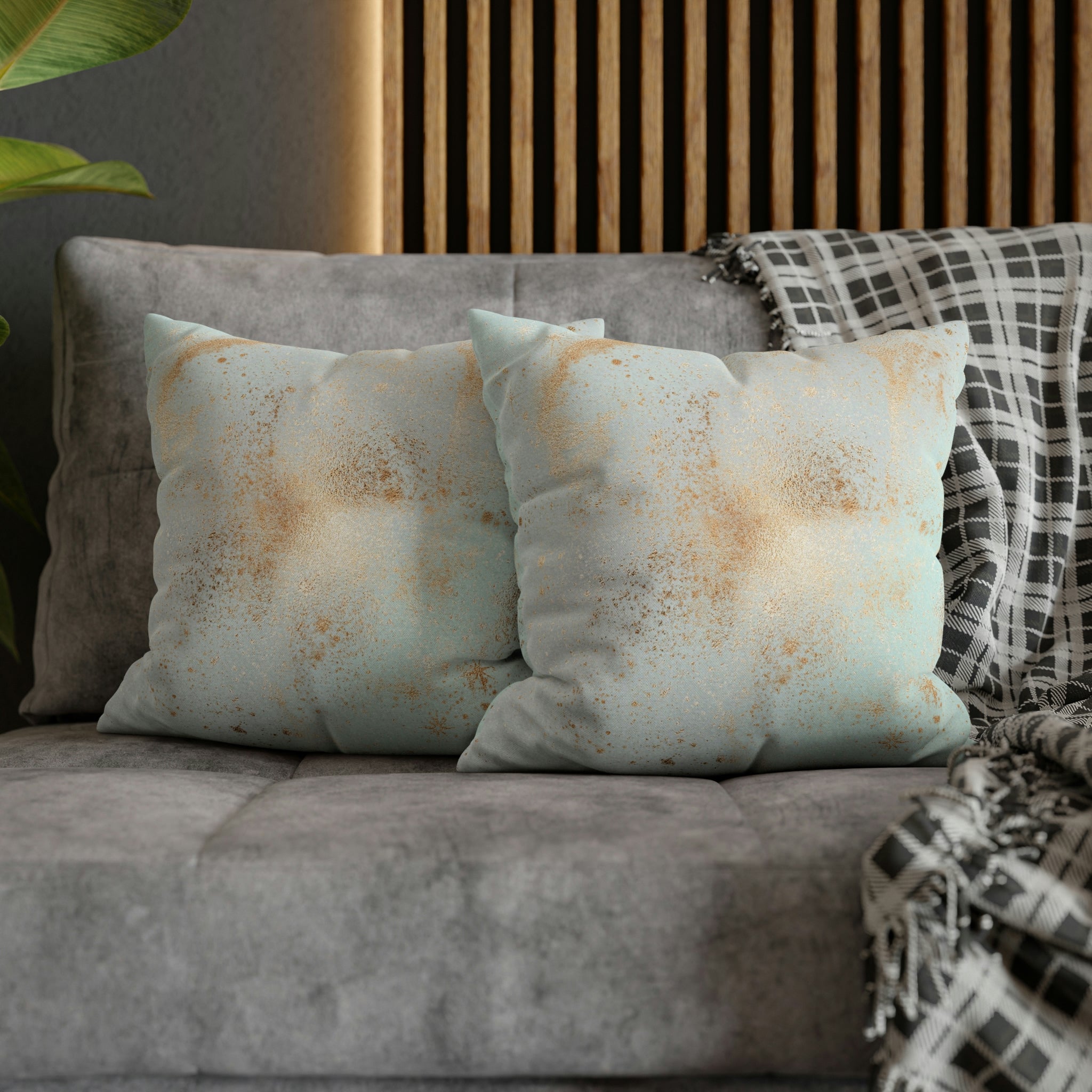 Abstract Pillow Cover | Mint Green Blue Beige